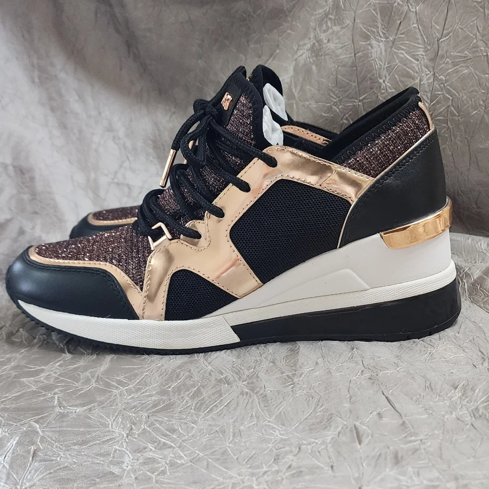 MICHAEL KORS WEDGE SNEAKERS SZ 6.5 NWT - Picture 13 of 15